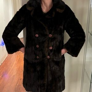 Vintage 1960s Dark Brown Mink Fur Coat